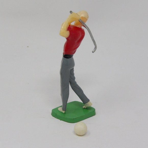Vintage Golfer in Red Shirt & Golf Ball Cake Toppers 4" - Picture 8 of 10